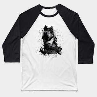 Black Cat Halloween Baseball T-Shirt